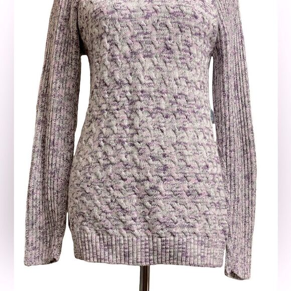 Croft & Barrow Purple & Multicolored Mock Neck Pullover Knit Sweater (Size: M) - Picture 6 of 11